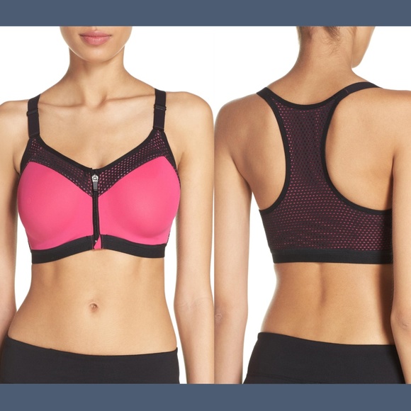 NEW Wacaol Zip Front‎ Underwire Sports Bra 30D Pink - Picture 1 of 12